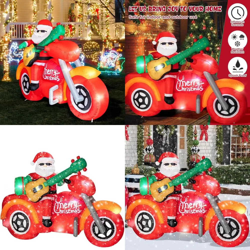 7.0ft Inflatable Santa on Motorcycle - Lighted Christmas Decoration for Outdoor Yard, Lawn, Holiday Party
7.0ft Inflatable Santa on Motorcycle - Lighted Christmas Decoration for Outdoor Yard, Lawn, Holiday Party