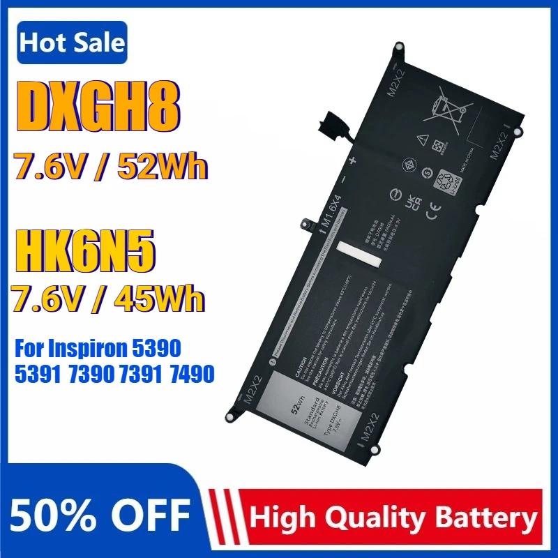 DXGH8 HK6N5 Laptop Battery for Dell XPS13 9370 9305 9380 Inspiron 5390 5391 7191 7490 Latitude 3301 P82G P113G P114G H754V DGV24
DXGH8 HK6N5 Laptop Battery for Dell XPS13 9370 9305 9380 Inspiron 5390 5391 7191 7490 Latitude 3301 P82G P113G P114G H754V DGV24
