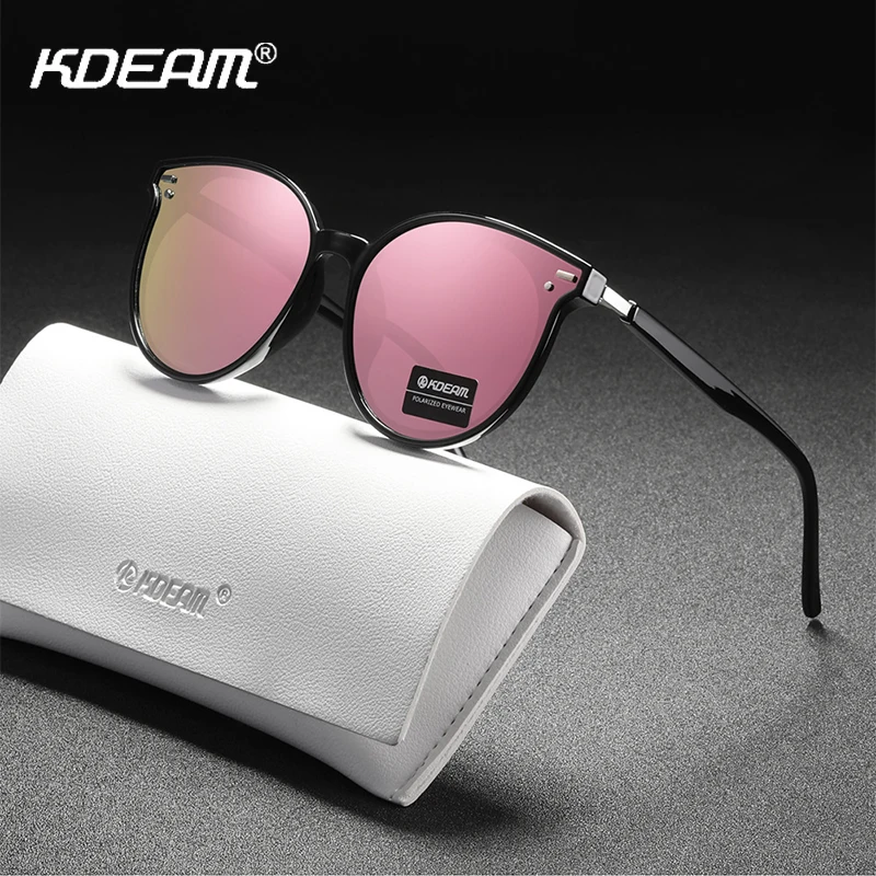 KDEAM TR90 Material Women Cat Eye Sunglasses Polarized UV400 Mirror Sun Glasses Round Black Shades With Brand Original Box
KDEAM TR90 Material Women Cat Eye Sunglasses Polarized UV400 Mirror Sun Glasses Round Black Shades With Brand Original Box