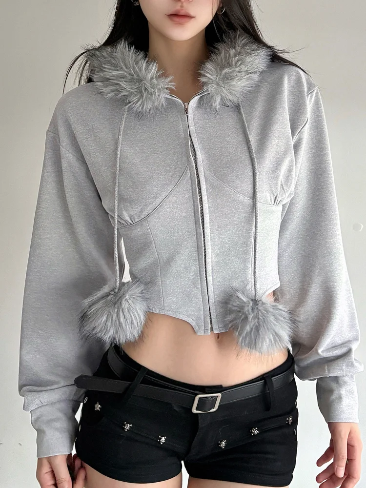 Y2k Waist Cinching Hoodie Women Chic Zipper Slim Cropped Hooded Sweatshirt Jacket 2026 New Lady Spring Daily High Street Coat
Y2k Waist Cinching Hoodie Women Chic Zipper Slim Cropped Hooded Sweatshirt Jacket 2026 New Lady Spring Daily High Street Coat