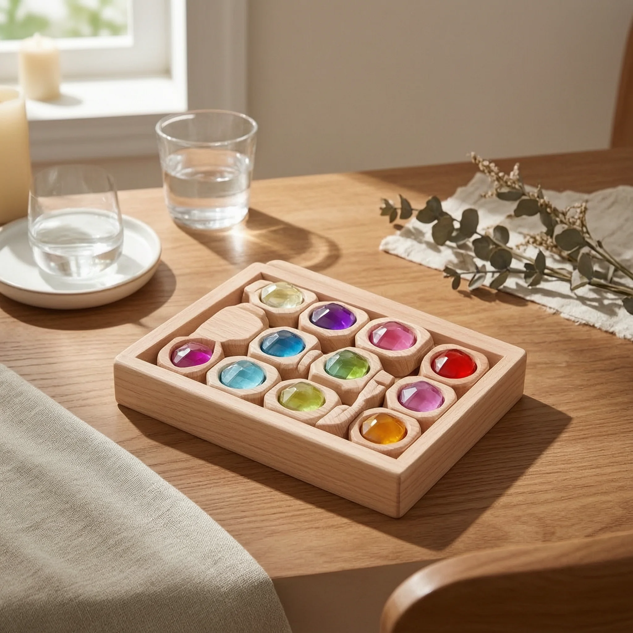 Wooden Light-Play Toy Unpainted Finish Crystal-Like-Like Block Toy Acrylic Block Tray Compact Grid Wooden Stacking Blocks
Wooden Light-Play Toy Unpainted Finish Crystal-Like-Like Block Toy Acrylic Block Tray Compact Grid Wooden Stacking Blocks