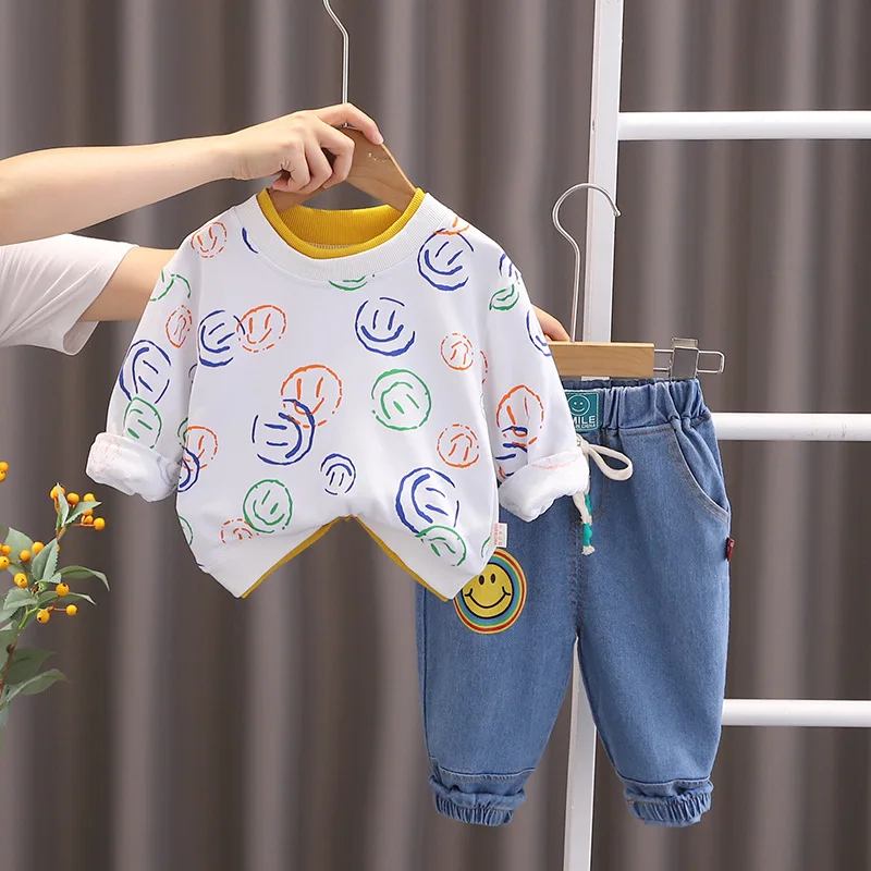 2023 Fall Korean Style Baby Outfits for Kids Cartoon O-neck Pullover Long Sleeve T-shirts and Pants Suit Toddler Boy Clothes Set
2023 Fall Korean Style Baby Outfits for Kids Cartoon O-neck Pullover Long Sleeve T-shirts and Pants Suit Toddler Boy Clothes Set