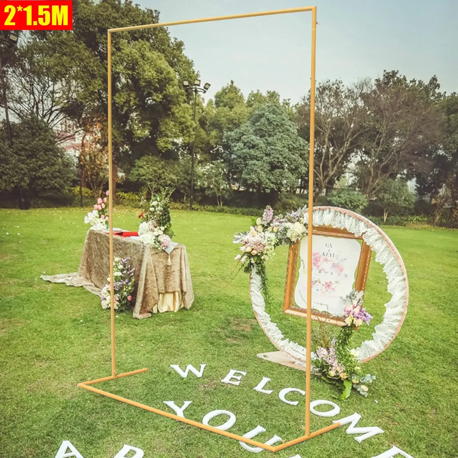 Elegant Metal Wedding Arch Frame Backdrop Square Stand Flowers Balloons Rack
Elegant Metal Wedding Arch Frame Backdrop Square Stand Flowers Balloons Rack