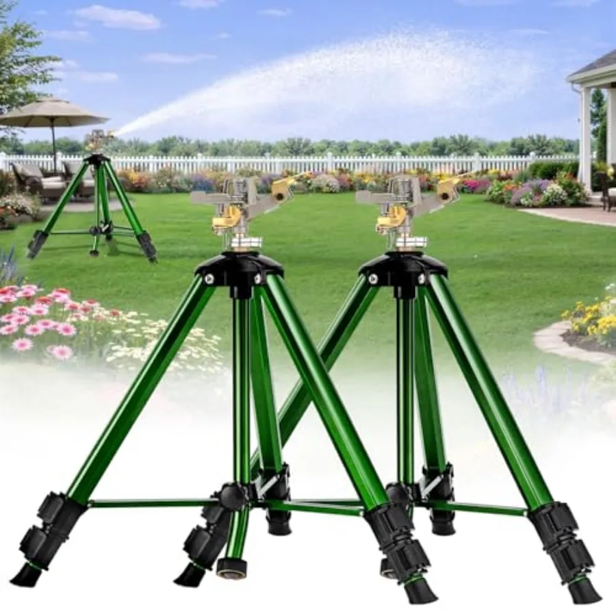Impact Lawn Sprinkler with Tripod Stand Adjustable 0-360° Rotating Sprinklers for Yard and Garden Wide Coverage Garden Hose Spr
Impact Lawn Sprinkler with Tripod Stand Adjustable 0-360° Rotating Sprinklers for Yard and Garden Wide Coverage Garden Hose Spr