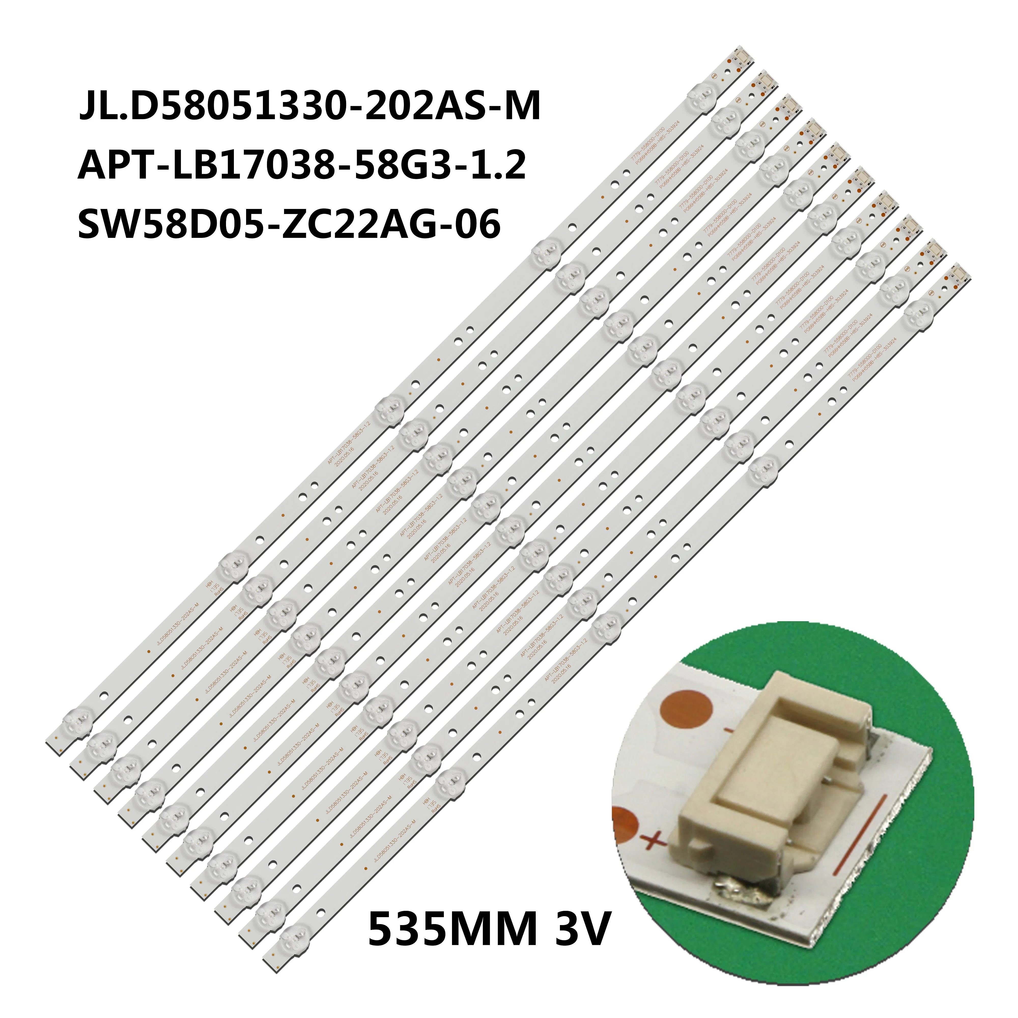 Для 58-дюймового телевизора MGU5810X 58U7880 58GCU8905 58GCU8905B 58U7880AZ 58VLX7860 58U7880VQ Светодиодная лента JL.D58051330-202AS-M 7778-58000-D150
Для 58-дюймового телевизора MGU5810X 58U7880 58GCU8905 58GCU8905B 58U7880AZ 58VLX7860 58U7880VQ Светодиодная лента JL.D58051330-202AS-M 7778-58000-D150