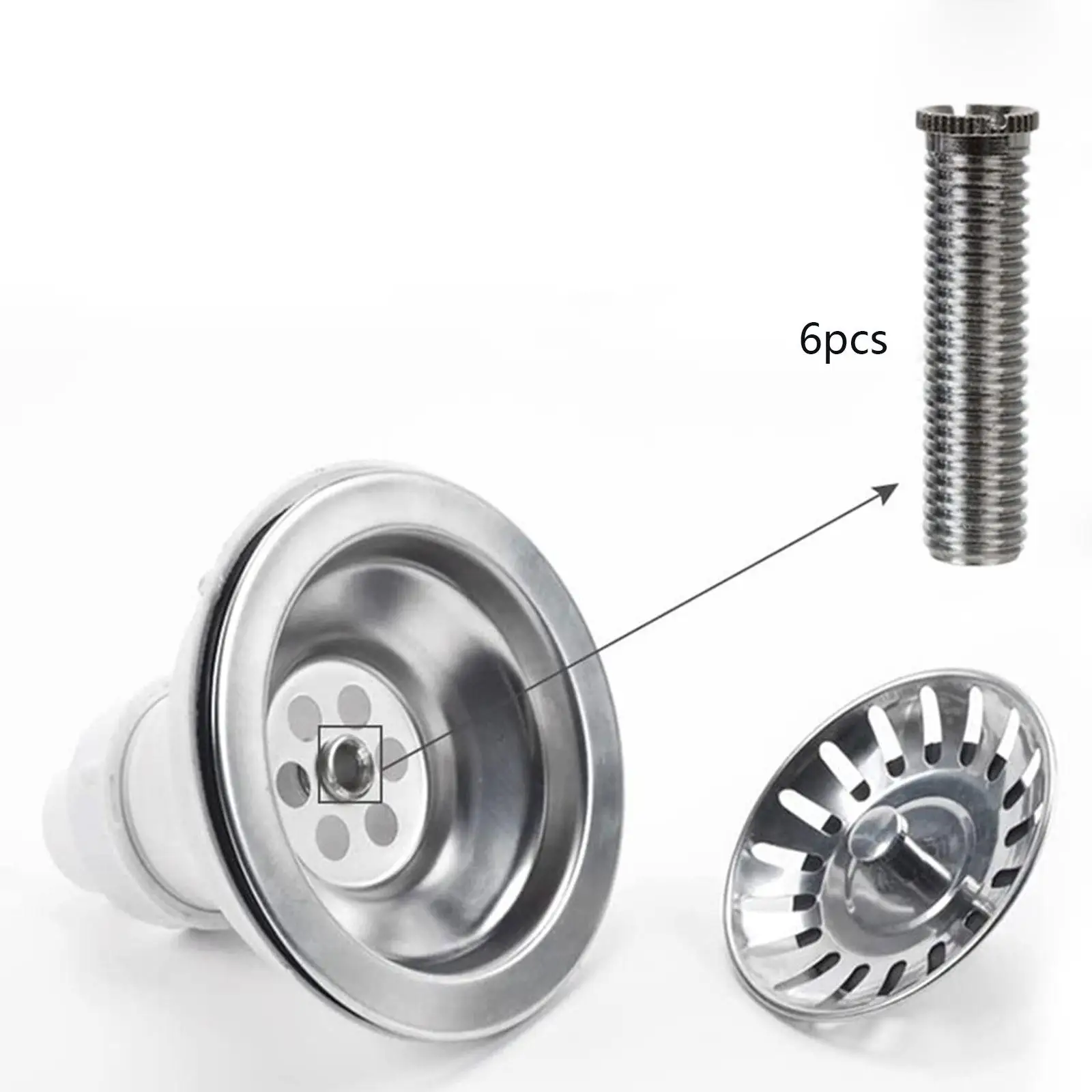 6 Pieces Sink Strainer Screw Connector Sink Fastening Accessories for Kitchen
6 Pieces Sink Strainer Screw Connector Sink Fastening Accessories for Kitchen