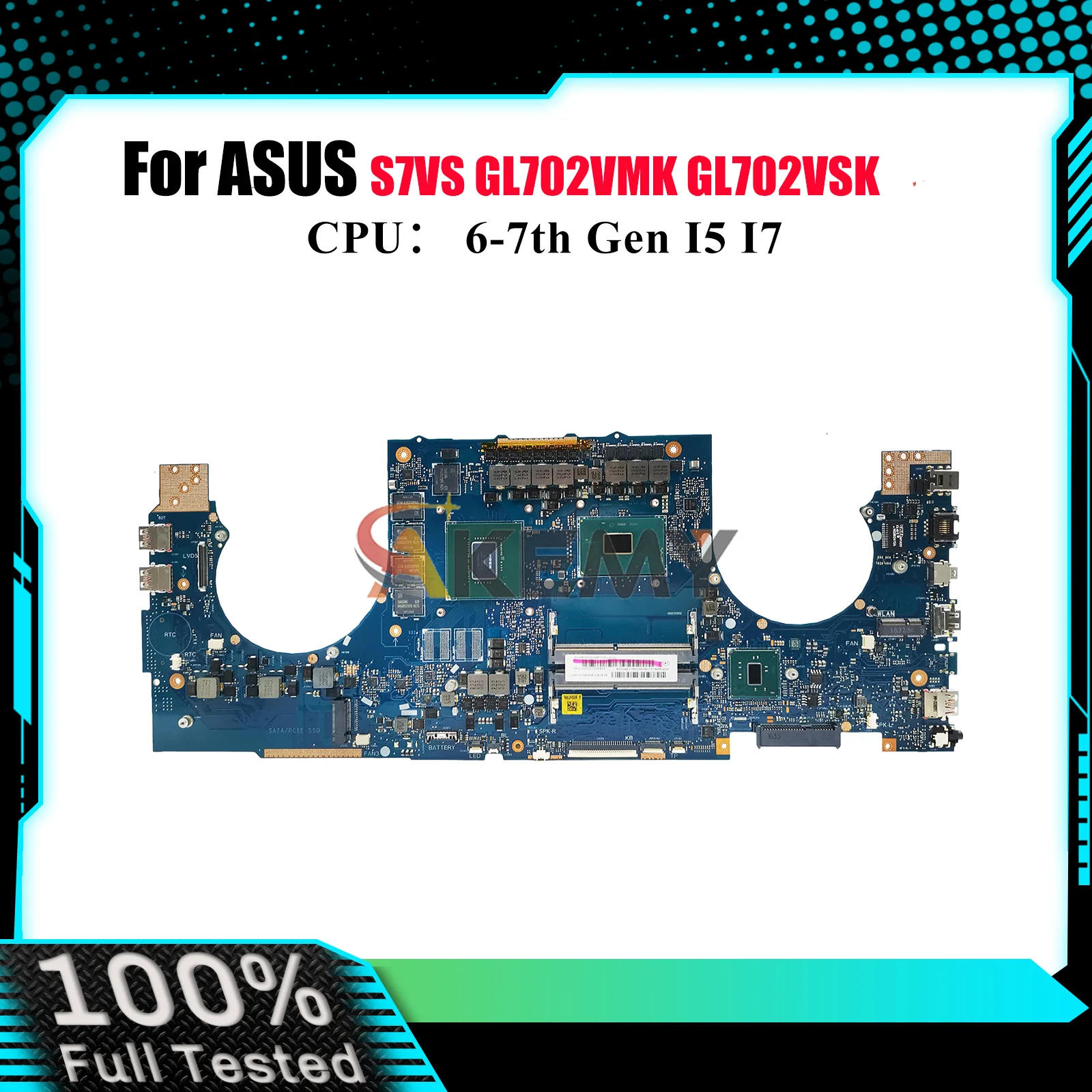 GL702VS Laptop Motherboard For ASUS ROG Strix GL702VMK S7VS GL702V GL702VSK GL702VI Mainboard With I5 I7 CPU 100% tests OK stk
GL702VS Laptop Motherboard For ASUS ROG Strix GL702VMK S7VS GL702V GL702VSK GL702VI Mainboard With I5 I7 CPU 100% tests OK stk