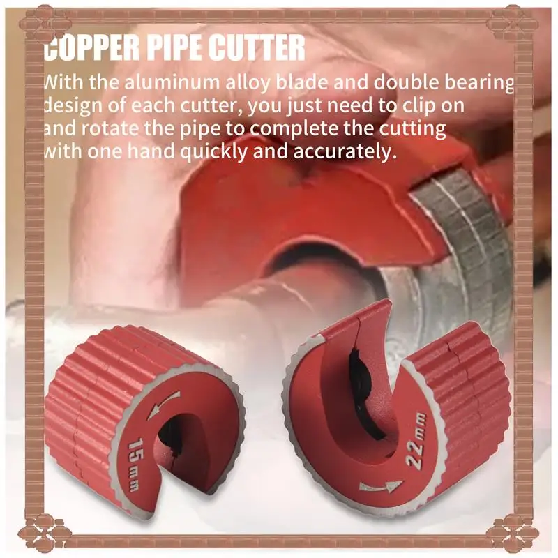 24-Hour Delivery 2PCS 15Mm & 22Mm Copper Pipe Cutter Mini Auto Pipe Slice Tool Zinc Alloy Tube Cutter For Cutting Copper Aluminu
24-Hour Delivery 2PCS 15Mm & 22Mm Copper Pipe Cutter Mini Auto Pipe Slice Tool Zinc Alloy Tube Cutter For Cutting Copper Aluminu