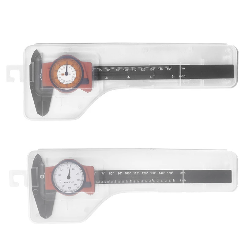 Plastic Vernier Caliper With Storage Box 0-150MM 0-6" Marking Vernier Caliper With Watch High Precision Instrument Tools
Plastic Vernier Caliper With Storage Box 0-150MM 0-6" Marking Vernier Caliper With Watch High Precision Instrument Tools