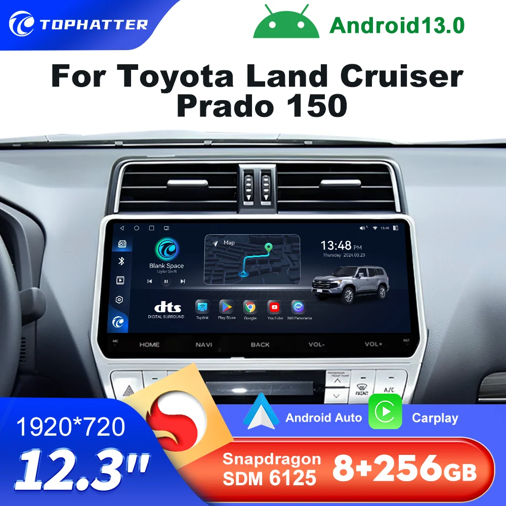 12.3" For Toyota Land Cruiser Prado 150 2018-2024 Qualcomm 6125 Android 13 Car Radio Multimedia DVD Player Navigation GPS DTS
12.3" For Toyota Land Cruiser Prado 150 2018-2024 Qualcomm 6125 Android 13 Car Radio Multimedia DVD Player Navigation GPS DTS