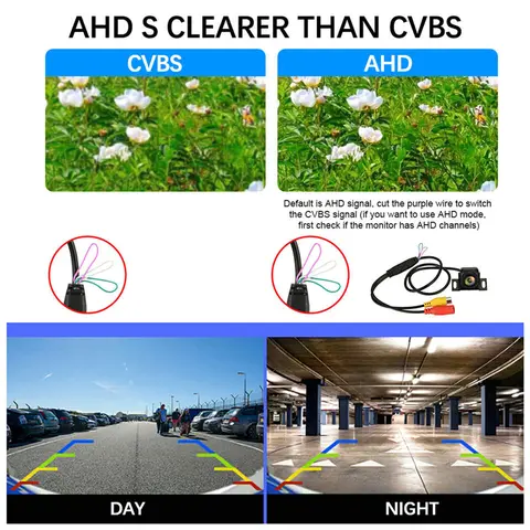 1080P AHD Vehicle Backup Reversing Camera 170 Degree Lens Night Vision Parking Assistance Camera CVBS Rear Camera HD Color Image