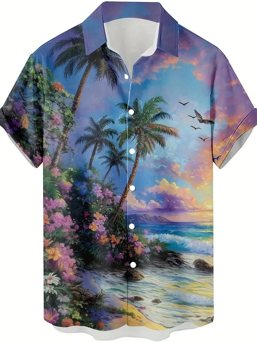 Mens Hawaiian Shirt 3D Printed Tropical Sunset Palm Tree Ocean Beach Floral Casual Summer Top
Mens Hawaiian Shirt 3D Printed Tropical Sunset Palm Tree Ocean Beach Floral Casual Summer Top