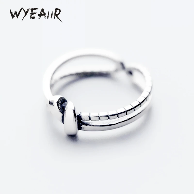 WYEAIIR 925 Sterling Silver Simple Double Layer Knot Retro Creative Resizable Opening Ring For Women Fine Jewelry
WYEAIIR 925 Sterling Silver Simple Double Layer Knot Retro Creative Resizable Opening Ring For Women Fine Jewelry
