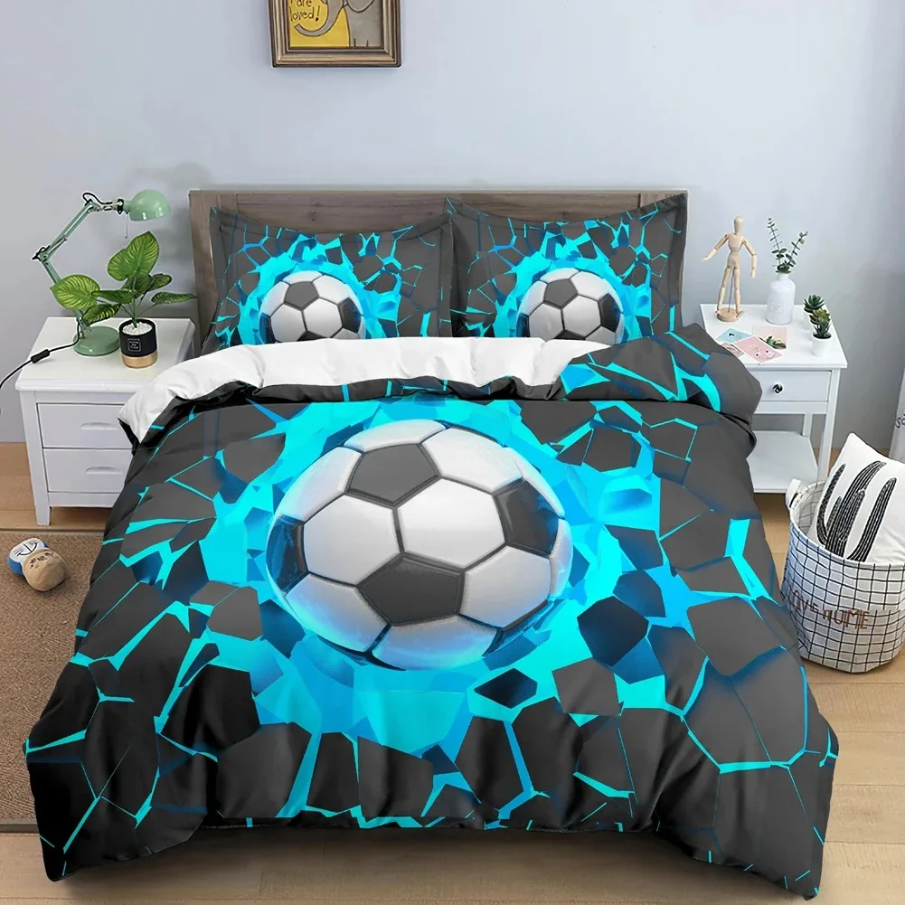 Football Duvet Cover Set 3D Print with Blue Crack Cool Sport Comforter Cover King Size for Kids Boys Girl Polyester Bedding Set
Football Duvet Cover Set 3D Print with Blue Crack Cool Sport Comforter Cover King Size for Kids Boys Girl Polyester Bedding Set