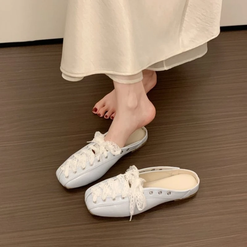 Square Toe Women Flats Slippers Lace Up Shoes Summer Fad Mules Shoes 2026 New Sandals Dress
Square Toe Women Flats Slippers Lace Up Shoes Summer Fad Mules Shoes 2026 New Sandals Dress