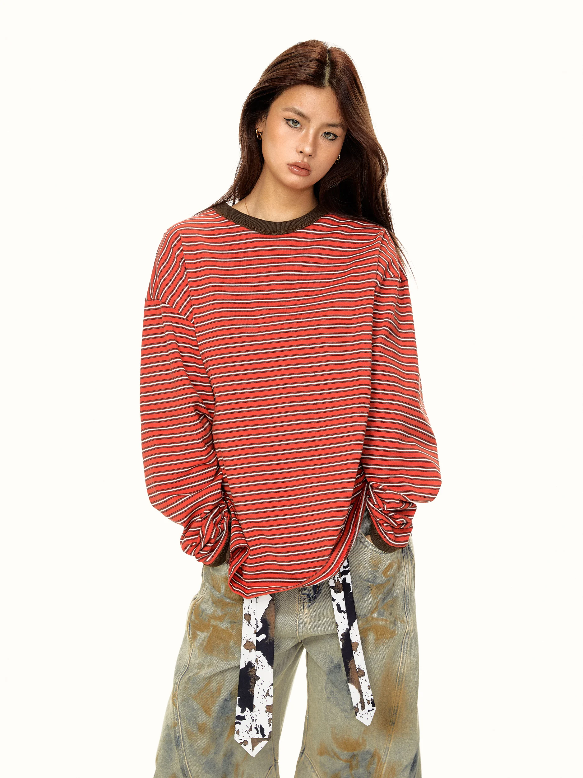 Blackbb Retro Style Color Block Striped Long Sleeve round Neck T Shirt Women Casual Loose Fit Cotton Streetwear for Couples
Blackbb Retro Style Color Block Striped Long Sleeve round Neck T Shirt Women Casual Loose Fit Cotton Streetwear for Couples