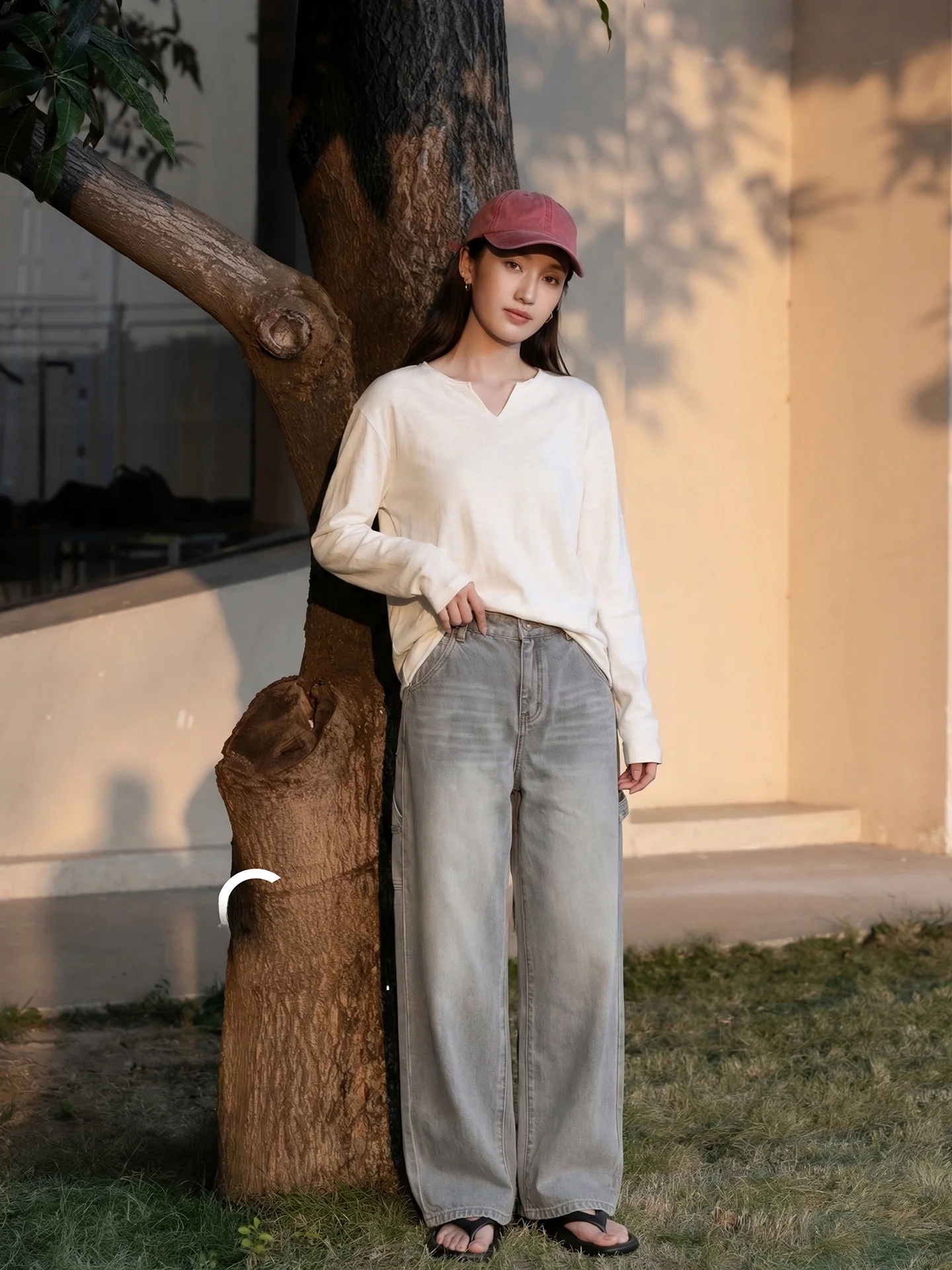Grey Wide Leg Workwear Pants Women's Spring High Waist Cotton Denim Smoke Grey Work Clothes Straight Cut No Stretch
Grey Wide Leg Workwear Pants Women's Spring High Waist Cotton Denim Smoke Grey Work Clothes Straight Cut No Stretch