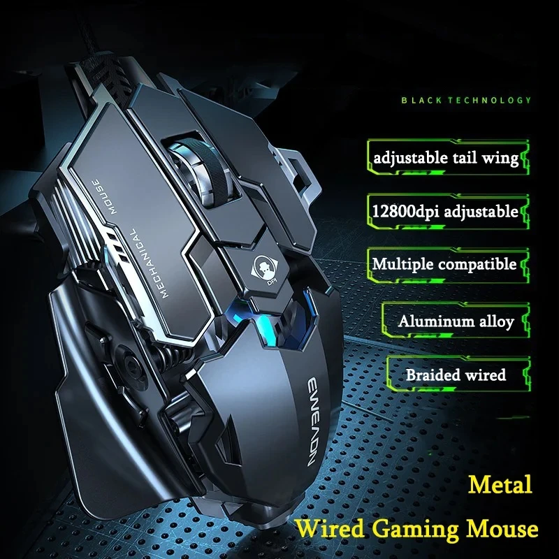 Mechanical Metal Esports Mouse Wired Ergonomic Macro Programming 12800 DPI High-Precision Portable Gaming Mouse For PC laptop
Mechanical Metal Esports Mouse Wired Ergonomic Macro Programming 12800 DPI High-Precision Portable Gaming Mouse For PC laptop