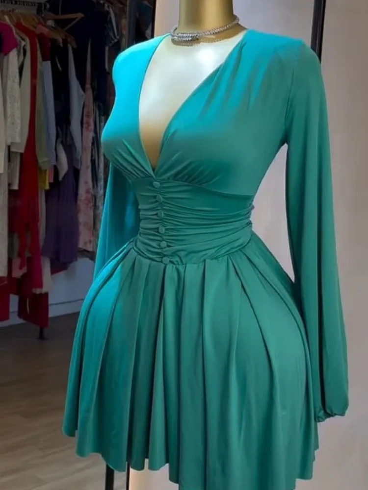 Wmstar Dresses Women Wholesale Solid Women's Pleated Deep V Neck Long Sleeved Dress with A New Style Skirt Women Clothing
Wmstar Dresses Women Wholesale Solid Women's Pleated Deep V Neck Long Sleeved Dress with A New Style Skirt Women Clothing