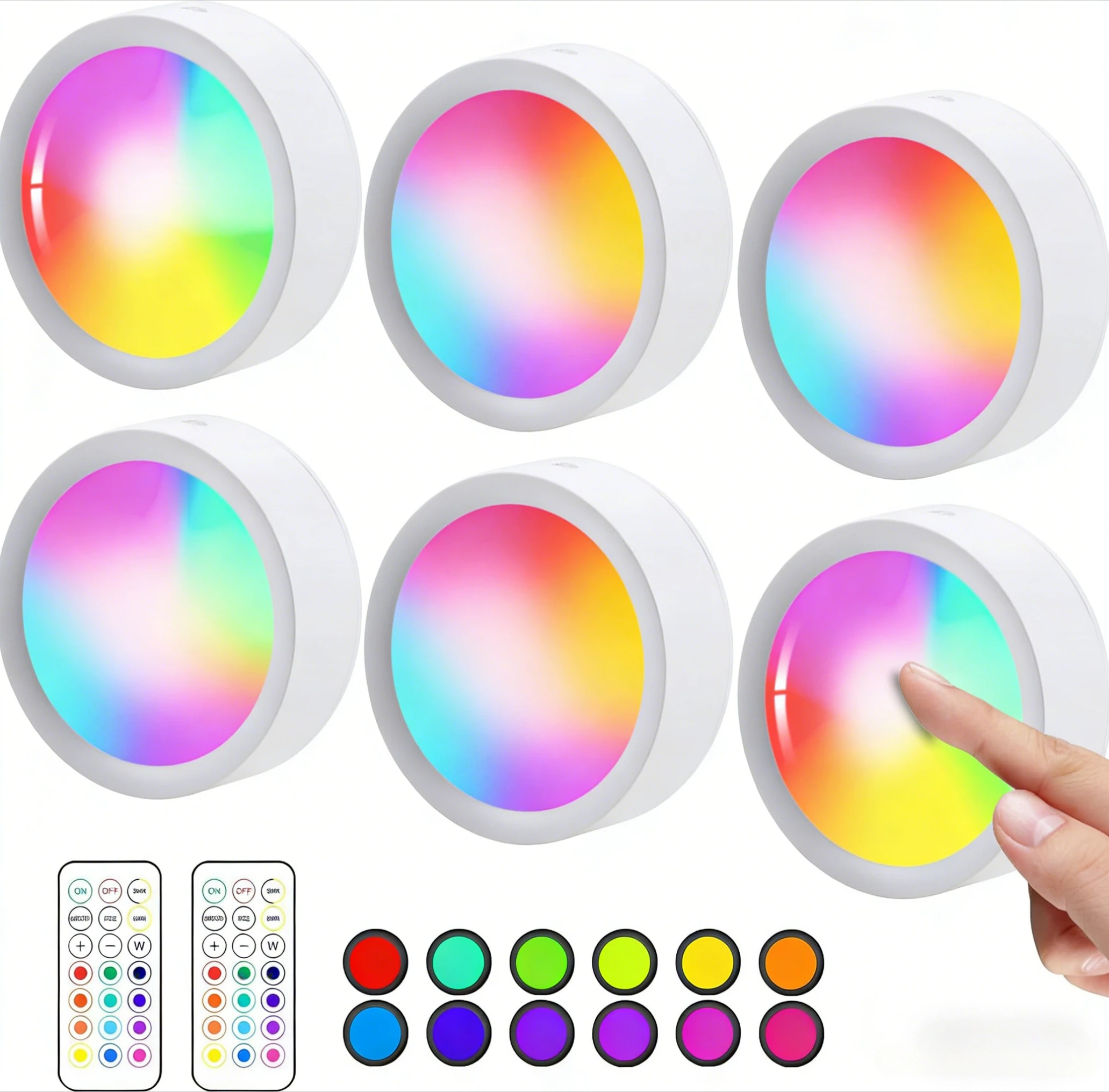 RGB LED Under Cabinet Lights with Remote Control Battery Powered Wireless Dimmable Night Lamp LED Lights for Home Wardrobe Light
RGB LED Under Cabinet Lights with Remote Control Battery Powered Wireless Dimmable Night Lamp LED Lights for Home Wardrobe Light