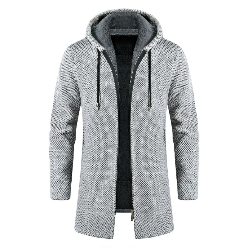 OIMG Men's medium to long length thick velvet solid color hooded loose knit sweater
OIMG Men's medium to long length thick velvet solid color hooded loose knit sweater