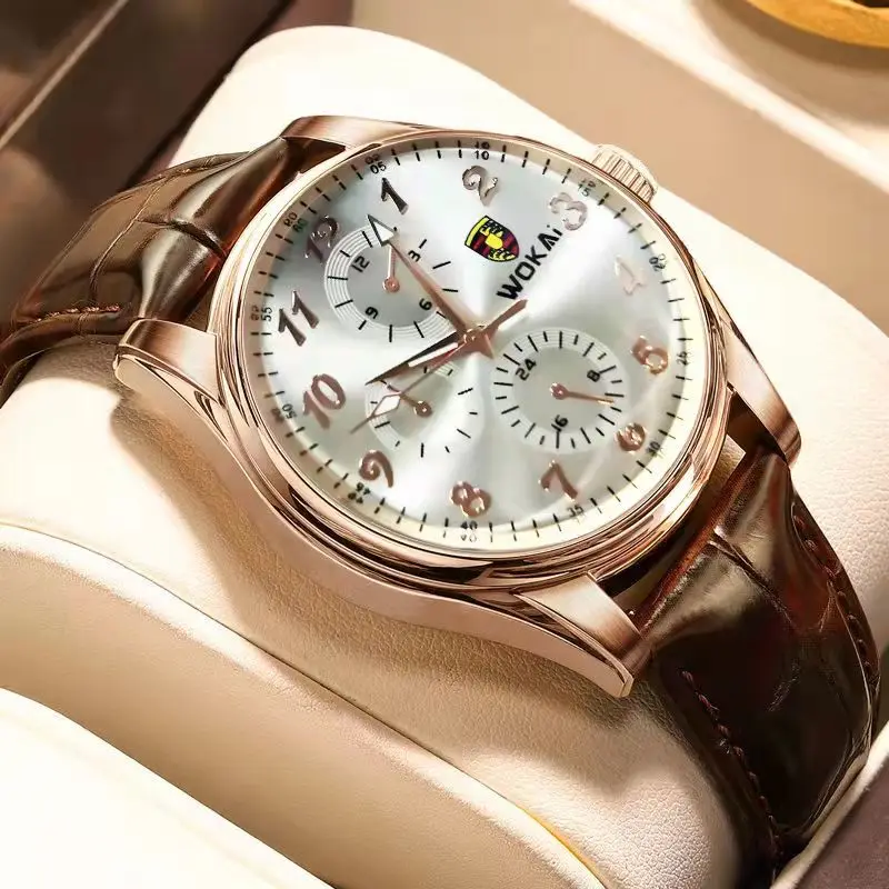 WOKAI high quality Men's casual belt quartz watch Men's Night light waterproof business waterproof fashion clock vintage Pors
WOKAI high quality Men's casual belt quartz watch Men's Night light waterproof business waterproof fashion clock vintage Pors