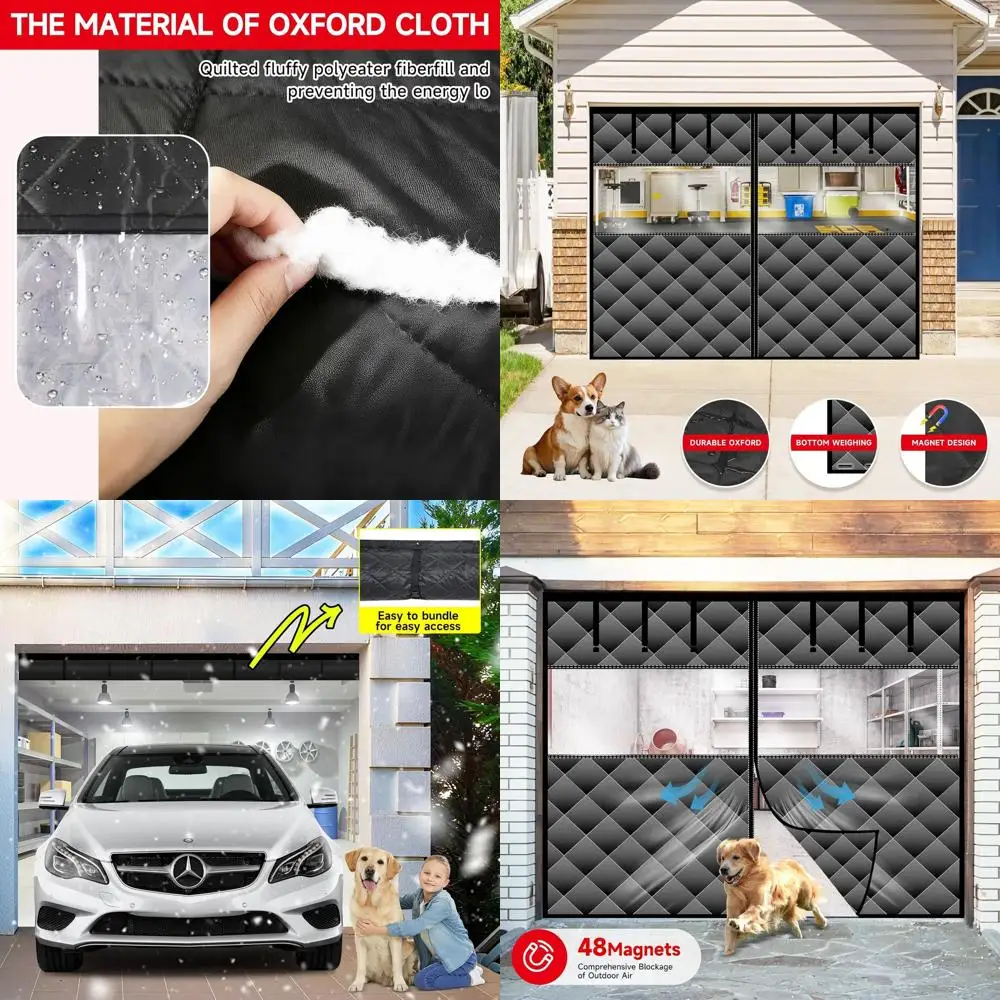 Thermal Insulated Door Curtain with Detachable Windows, Thick Polyester Fill & Oxford Fabric, Windproof, Fits 8x7 FT Doors, Blac
Thermal Insulated Door Curtain with Detachable Windows, Thick Polyester Fill & Oxford Fabric, Windproof, Fits 8x7 FT Doors, Blac