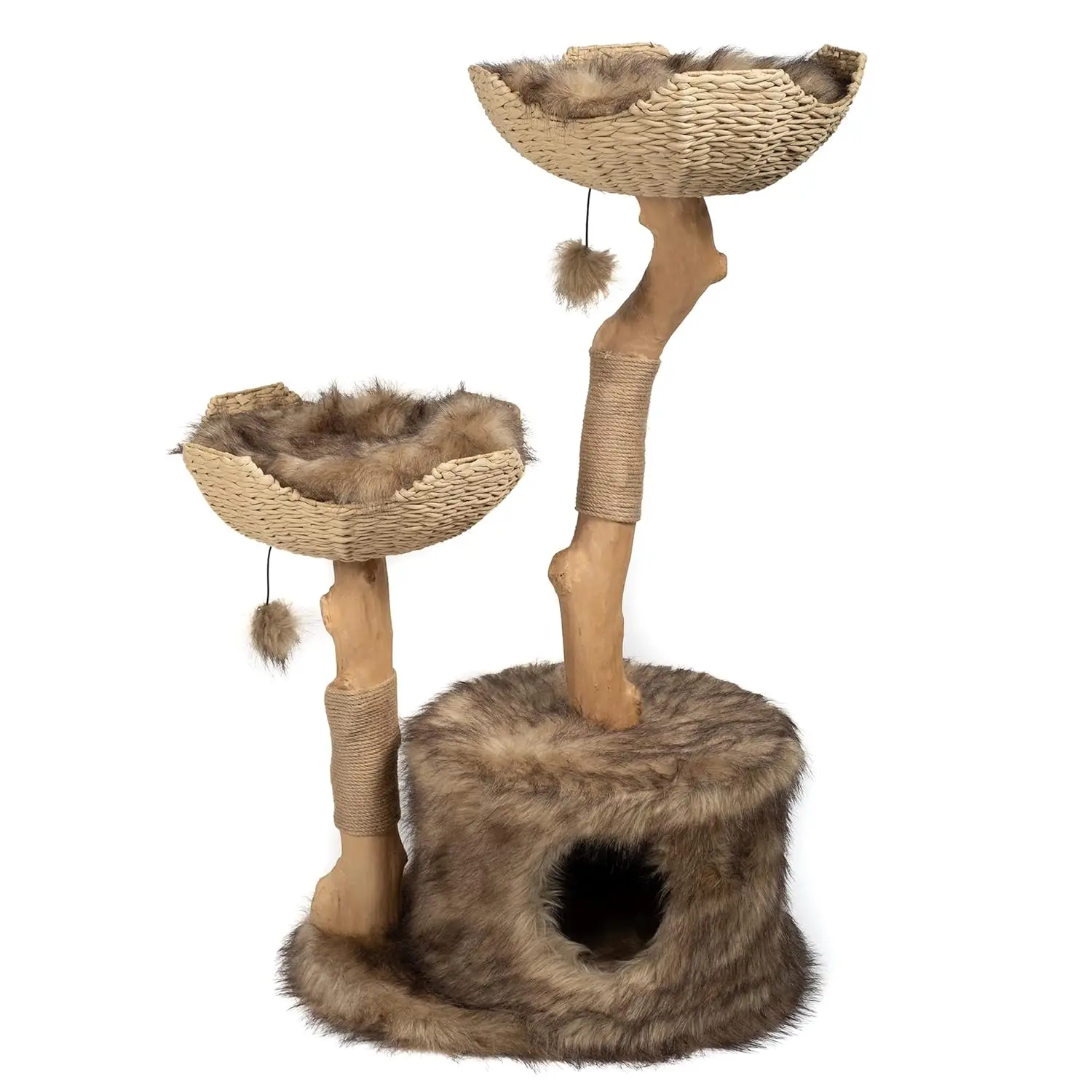Wood Cat Tree Tower Condo with Scratching Posts & Real Branch Design for Indoor Cats, Customized
Wood Cat Tree Tower Condo with Scratching Posts & Real Branch Design for Indoor Cats, Customized