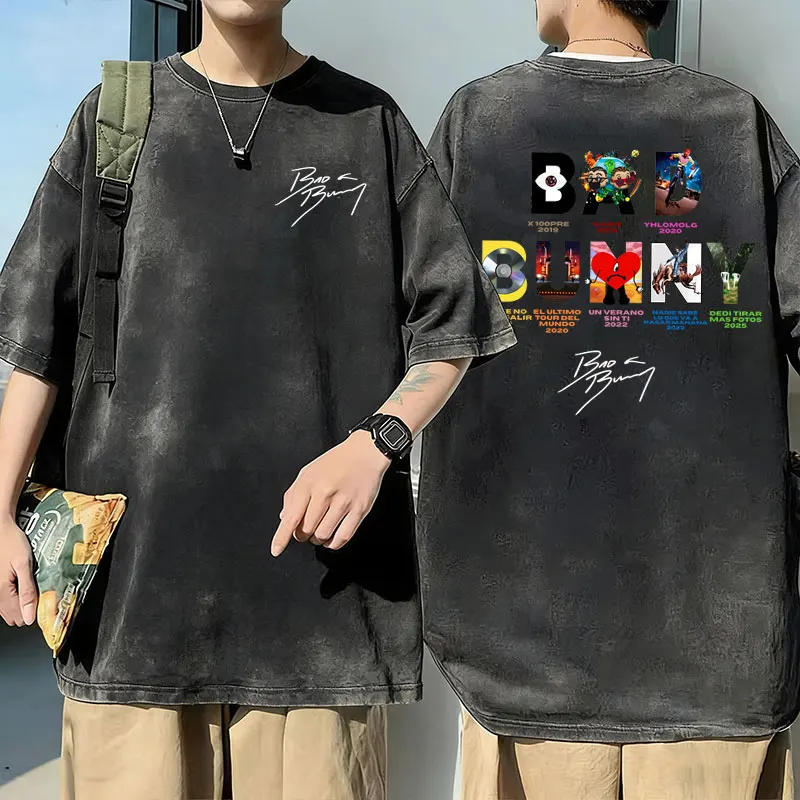 Washed Vintage Rapper Bad Bunny Music Album Cover T-shirt DeBi TiRAR MaS FOToS DTMF Merch T Shirts Men Fashion Hip Hop T-shirts
Washed Vintage Rapper Bad Bunny Music Album Cover T-shirt DeBi TiRAR MaS FOToS DTMF Merch T Shirts Men Fashion Hip Hop T-shirts