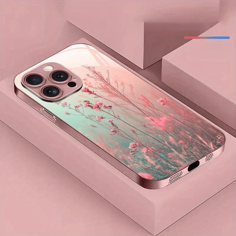 Elegant Pink Flower Pattern Pink Metallic Paint Glass Phone Case For iPhone 17 16 15 14 13 12 11 Pro Max Plus 16E 17Air Cover
Elegant Pink Flower Pattern Pink Metallic Paint Glass Phone Case For iPhone 17 16 15 14 13 12 11 Pro Max Plus 16E 17Air Cover