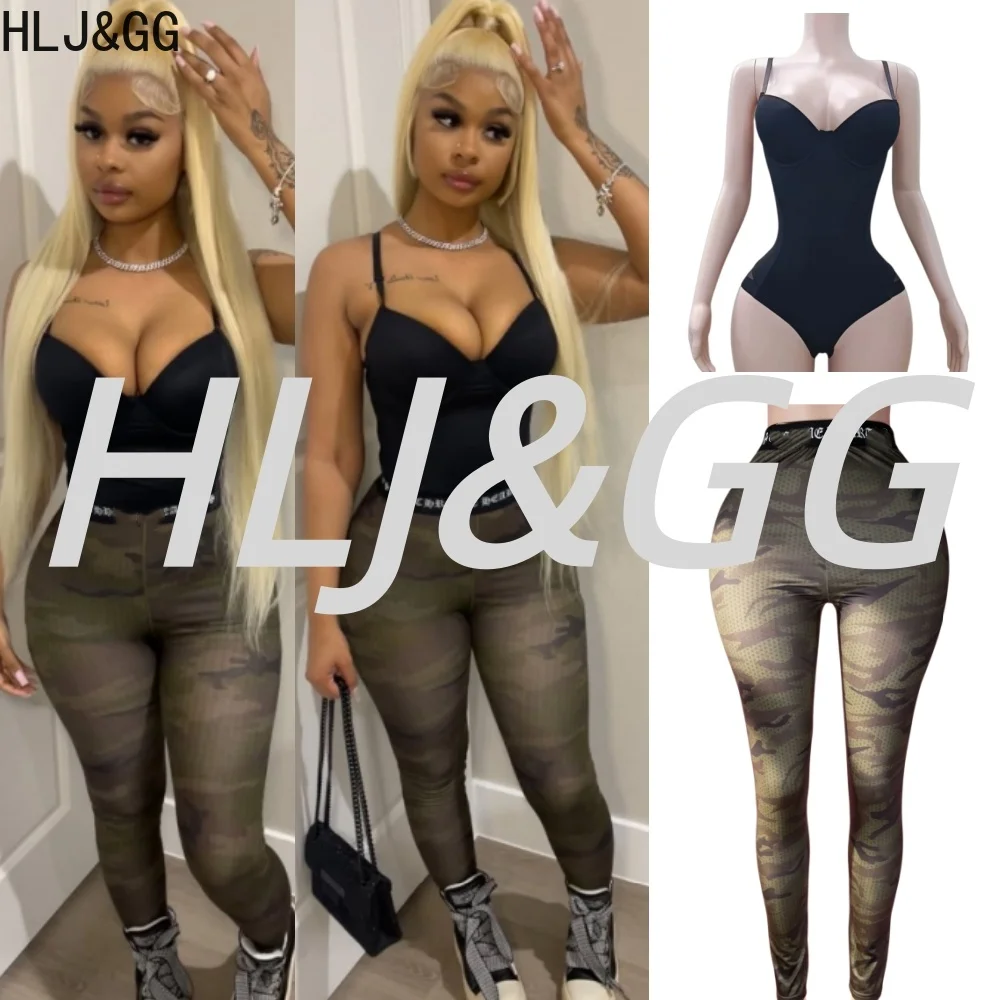 HLJ&GG Fashion Camouflage Skinny Pants Two Piece Sets Women Spaghetti Strap Bodycon Bodysuits and Pants Outfits Streetwear 2026
HLJ&GG Fashion Camouflage Skinny Pants Two Piece Sets Women Spaghetti Strap Bodycon Bodysuits and Pants Outfits Streetwear 2026
