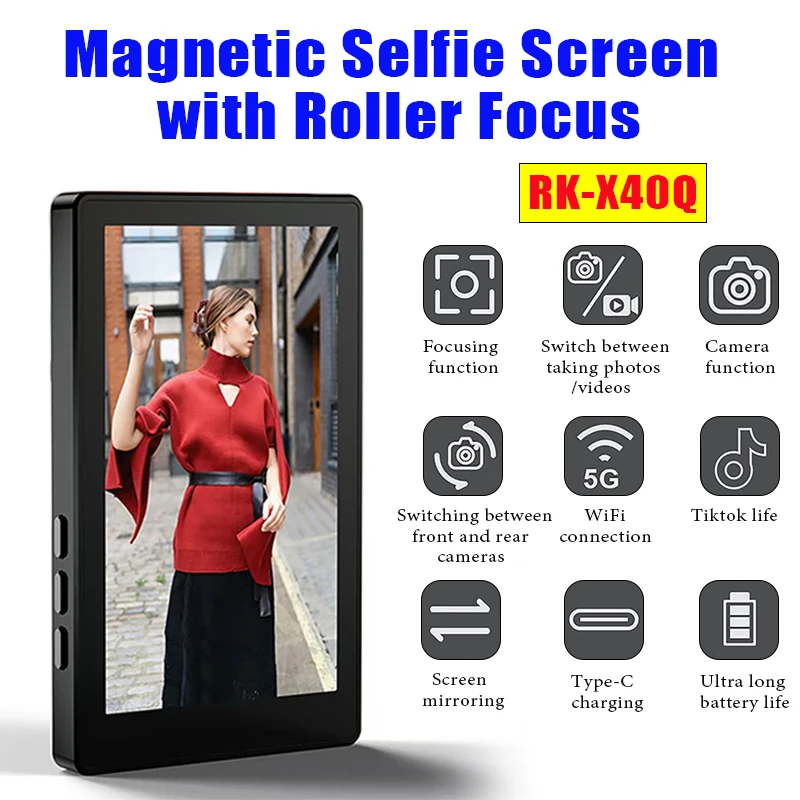 Беспроводной магнитный монитор для смартфона с роликовым фокусом, экран для селфи для видеоблогов, прямая трансляция видеозаписи, экран, задняя камера телефона
Беспроводной магнитный монитор для смартфона с роликовым фокусом, экран для селфи для видеоблогов, прямая трансляция видеозаписи, экран, задняя камера телефона