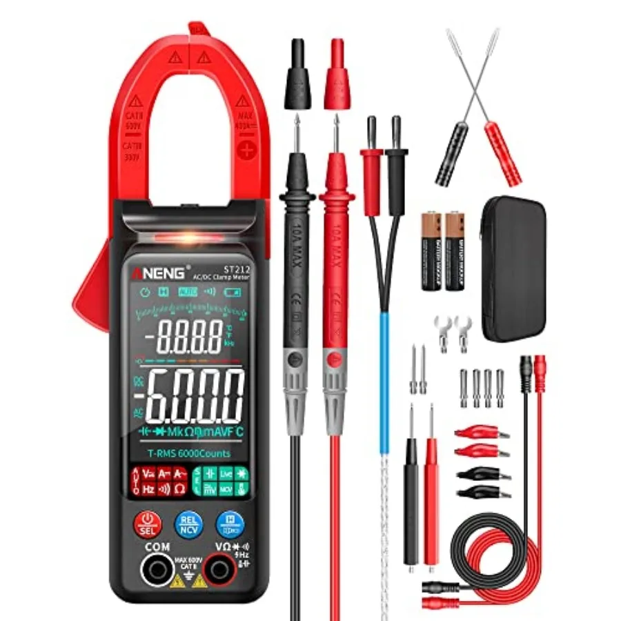 Clamp Meter Multimeter Tester Auto Ranging TRMS 6000 Counts AC/DC Current Voltage Ohm Volt Amp Meter Meansures NCV Continuity D
Clamp Meter Multimeter Tester Auto Ranging TRMS 6000 Counts AC/DC Current Voltage Ohm Volt Amp Meter Meansures NCV Continuity D