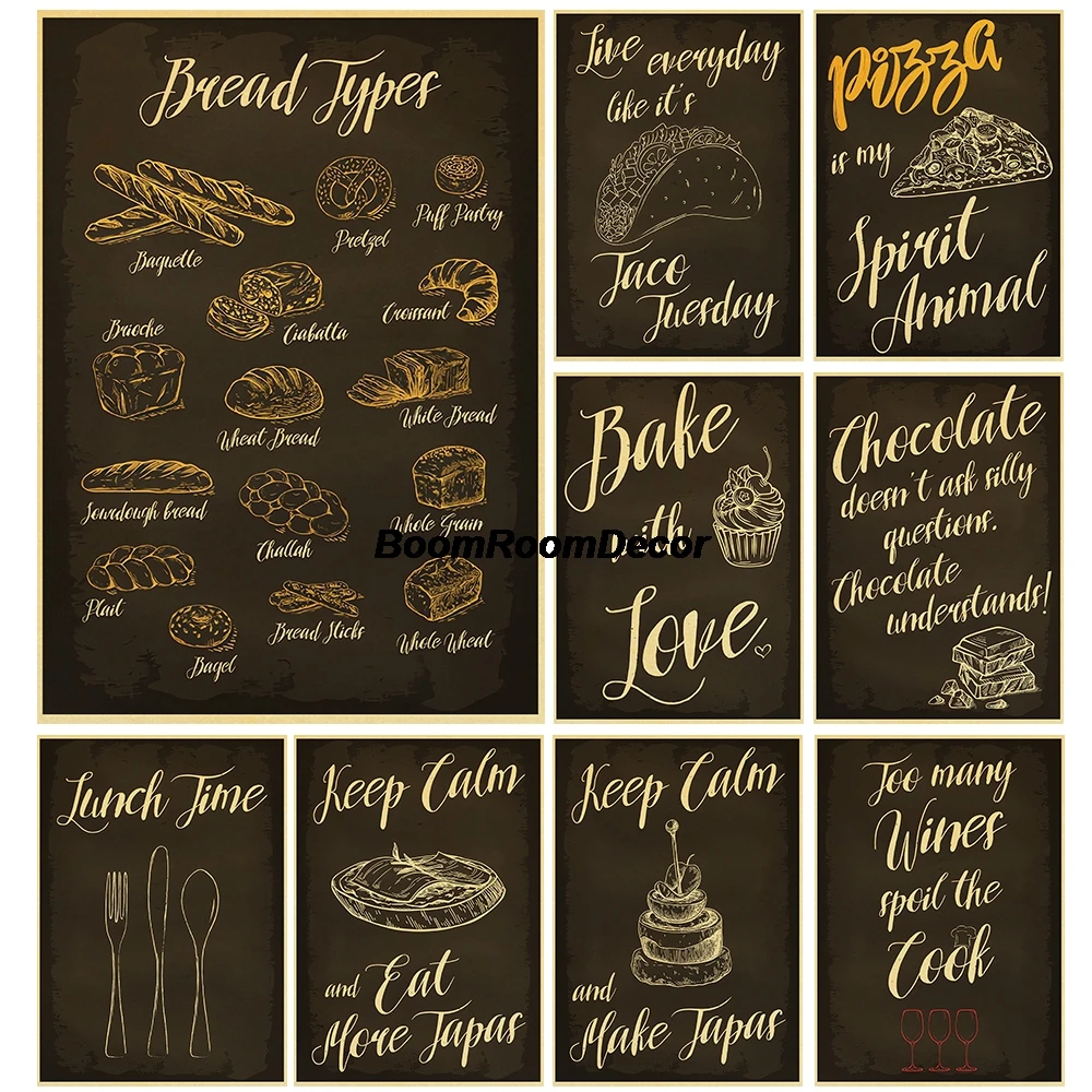 Retro Kitchen Food Inspirational Quotes Posters Vintage Food Art Picture Office Cafe Wall Home Prints Gift Painting Decor
Retro Kitchen Food Inspirational Quotes Posters Vintage Food Art Picture Office Cafe Wall Home Prints Gift Painting Decor