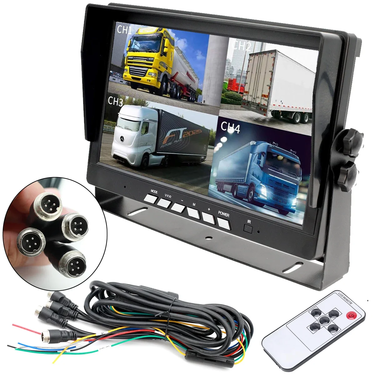 Uvusee 7-дюймовый TFT ЖК-монитор 800X480 HD 4-канальный четырехканальный разделенный экран 4-контактный видеовход для автомобиля, грузовика, резервная камера заднего вида
Uvusee 7-дюймовый TFT ЖК-монитор 800X480 HD 4-канальный четырехканальный разделенный экран 4-контактный видеовход для автомобиля, грузовика, резервная камера заднего вида