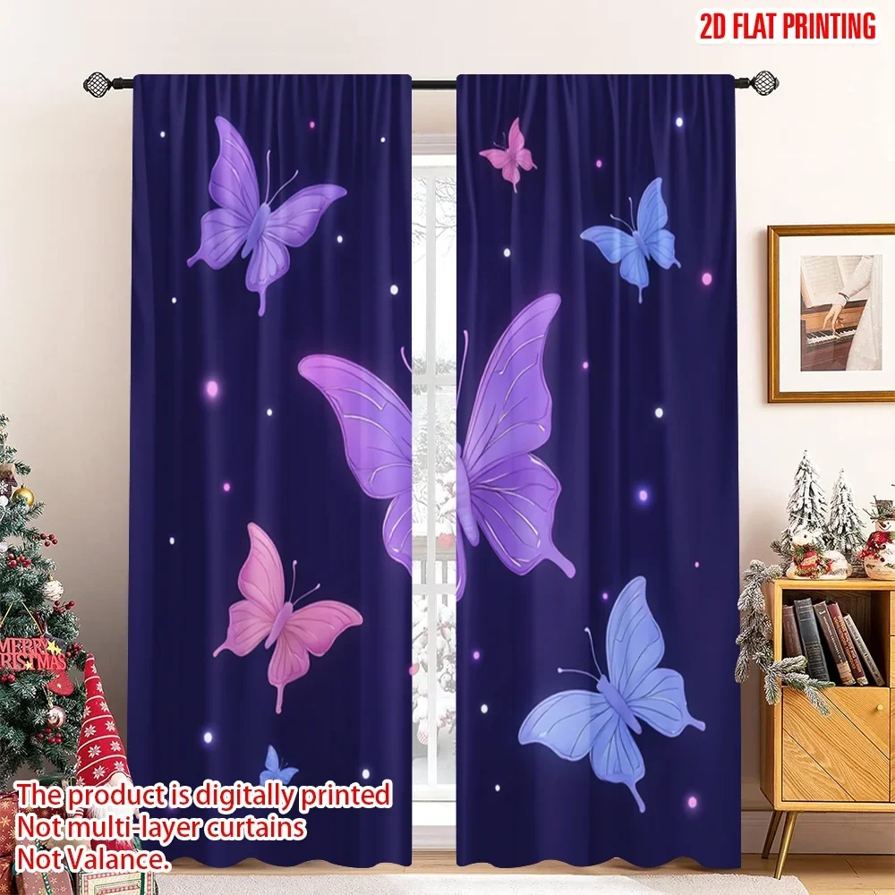 2pcs 2D flat printing Window Curtains Purple Butterflies Galaxy Dreamy Digital Printed Polyester Drapes Seasonal Party & Holiday
2pcs 2D flat printing Window Curtains Purple Butterflies Galaxy Dreamy Digital Printed Polyester Drapes Seasonal Party & Holiday