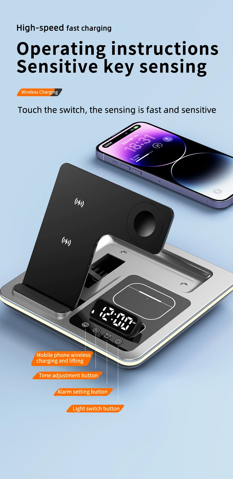 Магнитная Беспроводная зарядная подставка 3 в 1 20 Вт для телефона iPhone 15 14 Pro Airpods Apple Watch держатель для быстрой зарядки
Магнитная Беспроводная зарядная подставка 3 в 1 20 Вт для телефона iPhone 15 14 Pro Airpods Apple Watch держатель для быстрой зарядки
