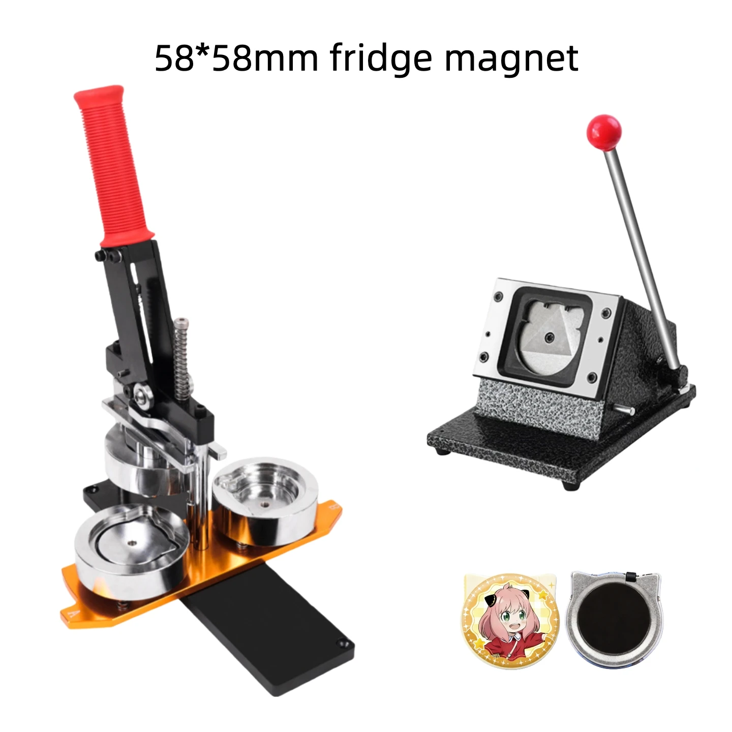 New 58x58mm Cat Ear Shape Button Maker For Refrigerator Magnet With Tinplate Blank Materials Set
New 58x58mm Cat Ear Shape Button Maker For Refrigerator Magnet With Tinplate Blank Materials Set