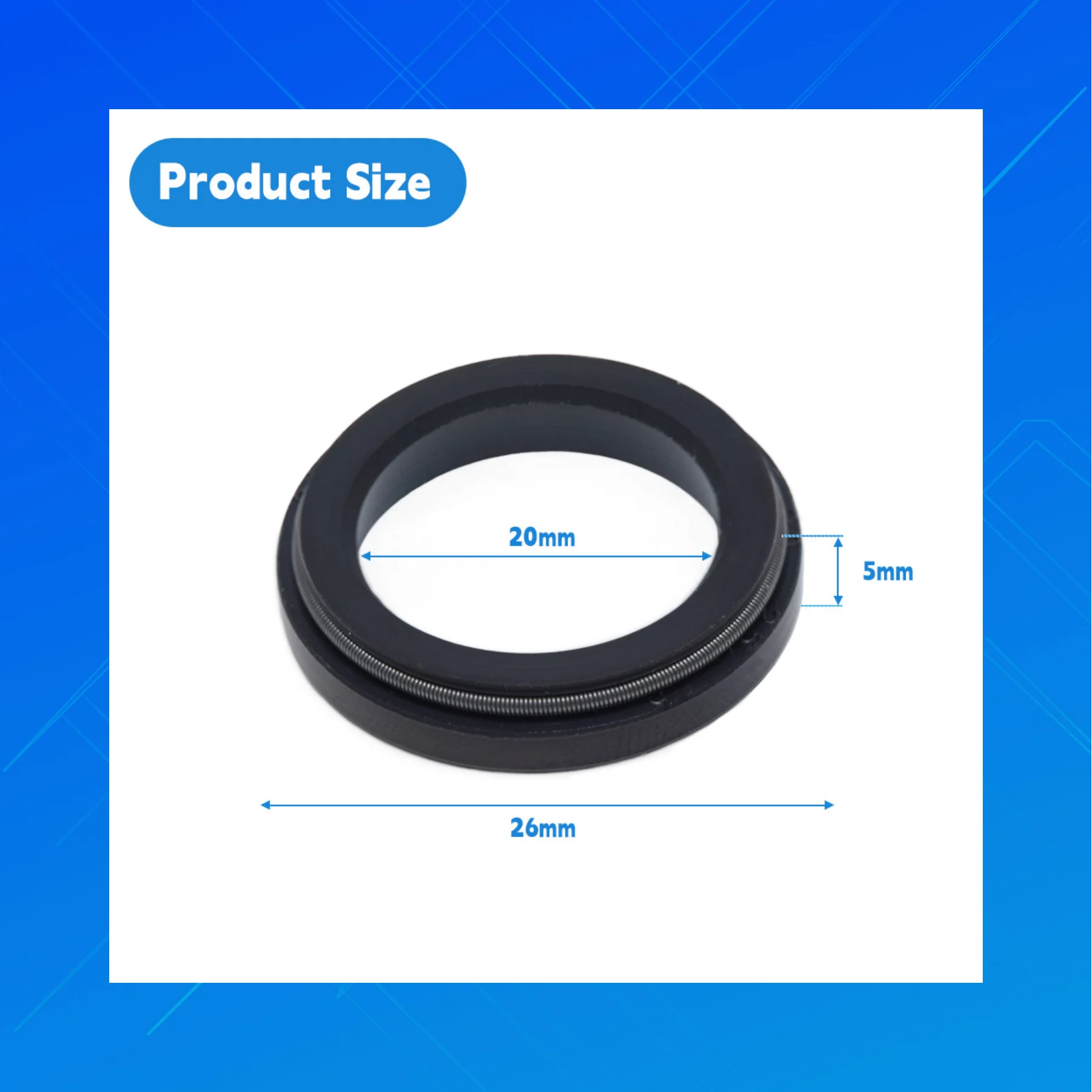 High-quality nitrile rubber oil seal, 20x26x5 mm. The SVY style is used for the sealing of hydraulic pump HY925N12.5/D.20x26x5mm
High-quality nitrile rubber oil seal, 20x26x5 mm. The SVY style is used for the sealing of hydraulic pump HY925N12.5/D.20x26x5mm