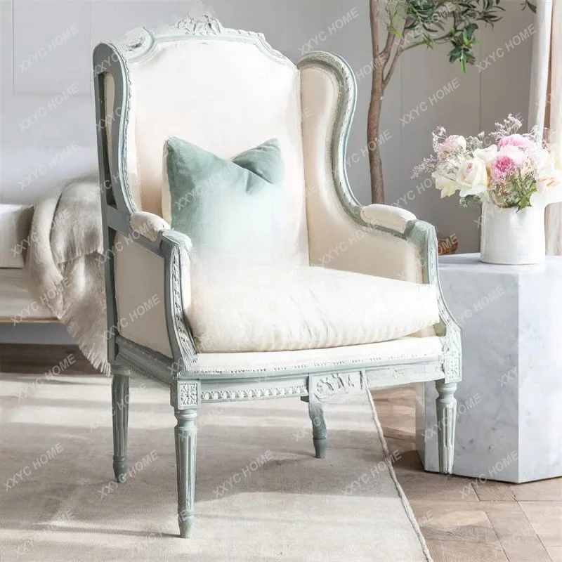 antique solid wood sofa chair carved retro old fabric soft bag leisure chair
antique solid wood sofa chair carved retro old fabric soft bag leisure chair