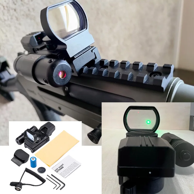 1X22X33 Reflex Sight Red Green 4 Reticle Optics with Laser and Pressure Pad Switch for 20mm Picatinny Rail Rifle Red Dot Sight
1X22X33 Reflex Sight Red Green 4 Reticle Optics with Laser and Pressure Pad Switch for 20mm Picatinny Rail Rifle Red Dot Sight