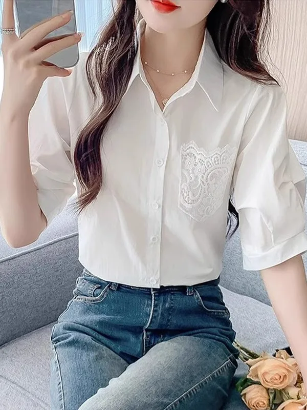 Женская блузка Fenixuan, лето 2025: модная, с коротким рукавом, вышивкой, из хлопка, премиум-класса, свободного кроя, в корейском стиле
Женская блузка Fenixuan, лето 2025: модная, с коротким рукавом, вышивкой, из хлопка, премиум-класса, свободного кроя, в корейском стиле