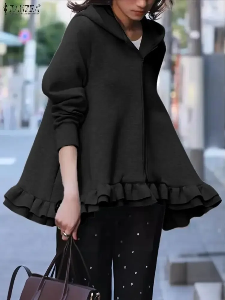 ZANZEA женские модные толстовки на молнии с капюшоном, кардиганы, пальто, осень-зима 2021, джемперы, повседневные свободные однотонные толстовки с капюшоном, верхние пальто
ZANZEA женские модные толстовки на молнии с капюшоном, кардиганы, пальто, осень-зима 2021, джемперы, повседневные свободные однотонные толстовки с капюшоном, верхние пальто