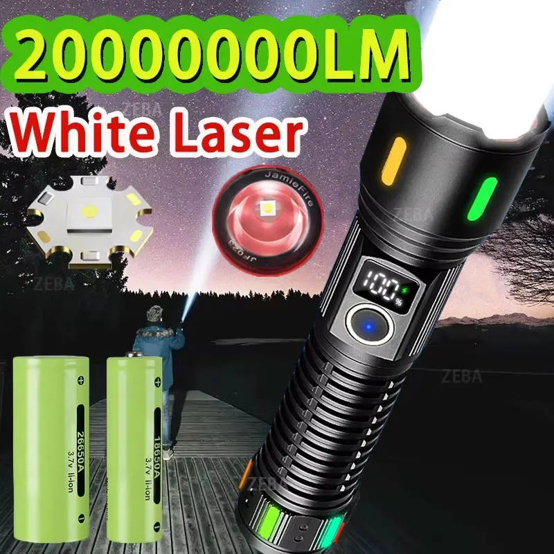 200000LM Super Bright LED Flashlight USB Rechargeable Flashlight Strong Light 4500M Zoom Torch Camping Fishing Hunting Work Lamp
200000LM Super Bright LED Flashlight USB Rechargeable Flashlight Strong Light 4500M Zoom Torch Camping Fishing Hunting Work Lamp