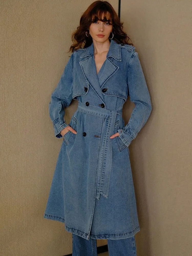 Autumn Winter Women Fashion Denim Double Breasted Turn-down Collar Straight Jackets Vintage Fashion Overcoat Street Jackets
Autumn Winter Women Fashion Denim Double Breasted Turn-down Collar Straight Jackets Vintage Fashion Overcoat Street Jackets