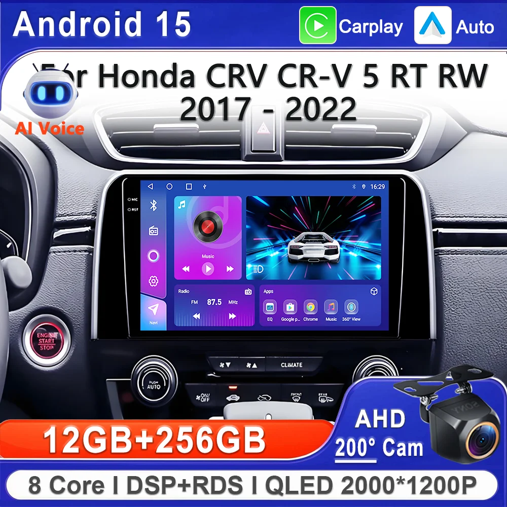 Android 15 2K Incell Screen For Honda CRV CR-V 5 RT RW 2017 - 2022 Stereo Head Unit GPS Navigation High-performance CPU Dash Cam
Android 15 2K Incell Screen For Honda CRV CR-V 5 RT RW 2017 - 2022 Stereo Head Unit GPS Navigation High-performance CPU Dash Cam