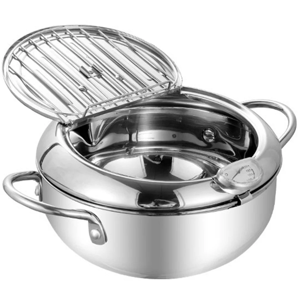 Stainless Steel Frying Pot Temperature Control Fryer 304 Deep Reusable Oil Japanese Style Cookware Kitchen Bar
Stainless Steel Frying Pot Temperature Control Fryer 304 Deep Reusable Oil Japanese Style Cookware Kitchen Bar