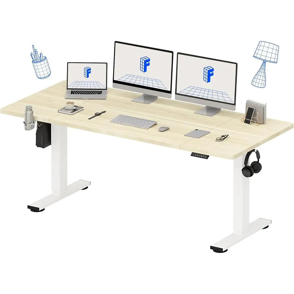 Large 71x32 Inch Electric Standing Desk, Spacious Wood Grain Desk with Cable Management, Organizer, Cup Holder & Hook
Large 71x32 Inch Electric Standing Desk, Spacious Wood Grain Desk with Cable Management, Organizer, Cup Holder & Hook
