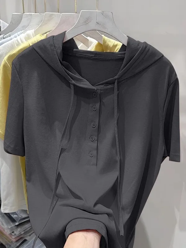 Loose Cotton Short Sleeve T-Shirt Women's Summer Fashion plus Size Hide Belly Button up Korean Style Regular Fit Color
Loose Cotton Short Sleeve T-Shirt Women's Summer Fashion plus Size Hide Belly Button up Korean Style Regular Fit Color