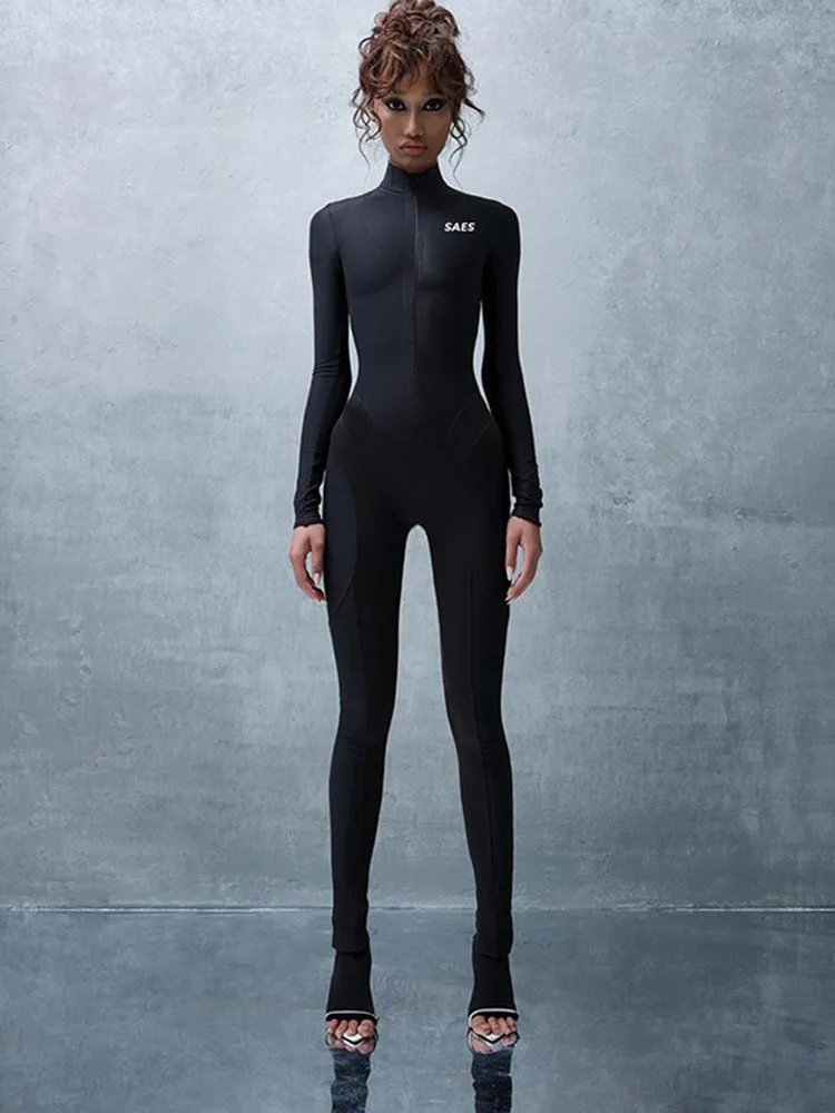 Sibybo Solidt Trend Street Style Jumpsuits Show Slim Small Letter Print Half High Neck Long Sleeve Zipper Casual Sports Jumpsuit
Sibybo Solidt Trend Street Style Jumpsuits Show Slim Small Letter Print Half High Neck Long Sleeve Zipper Casual Sports Jumpsuit